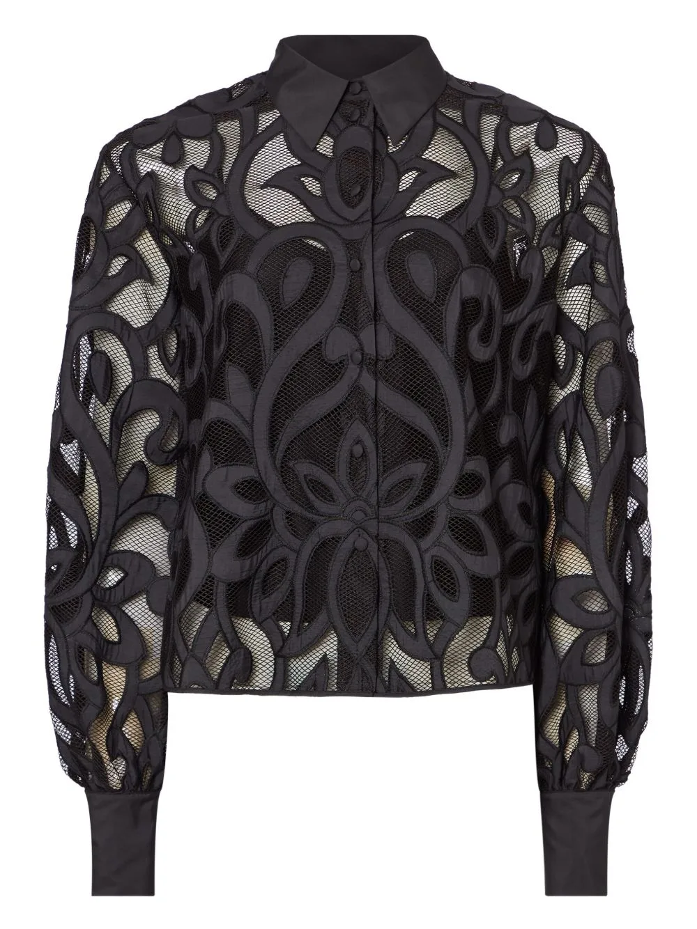 Lois Embroidered Balloon-Sleeve Shirt