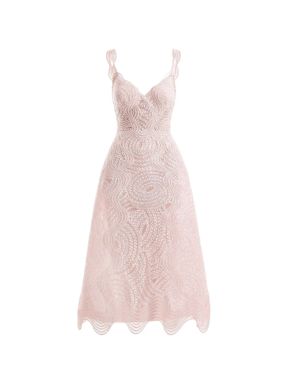 Embroidered Cage-Effect Dress
