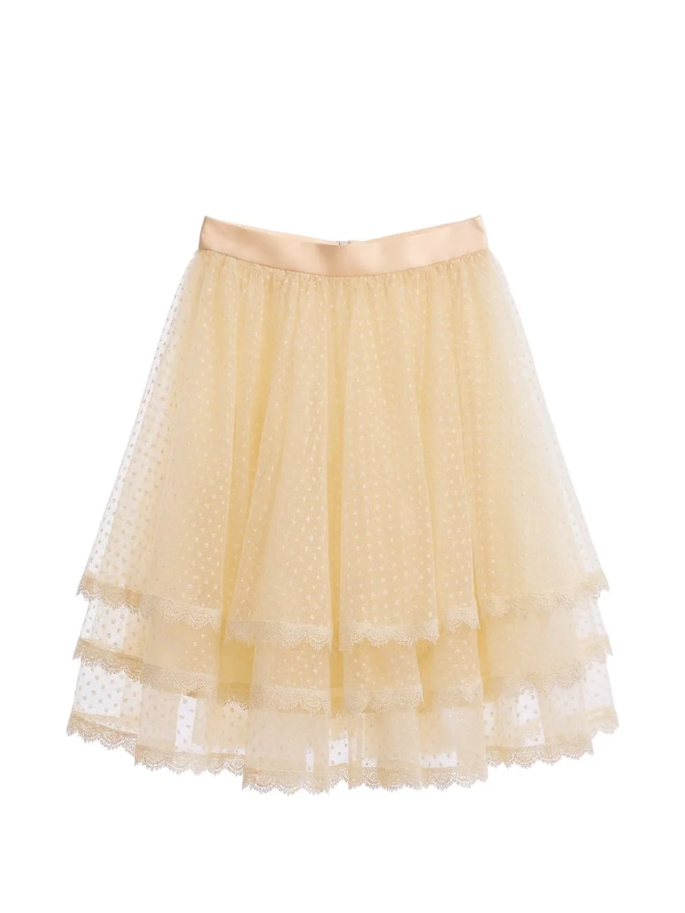 Layered Lace-Trim Skirt
