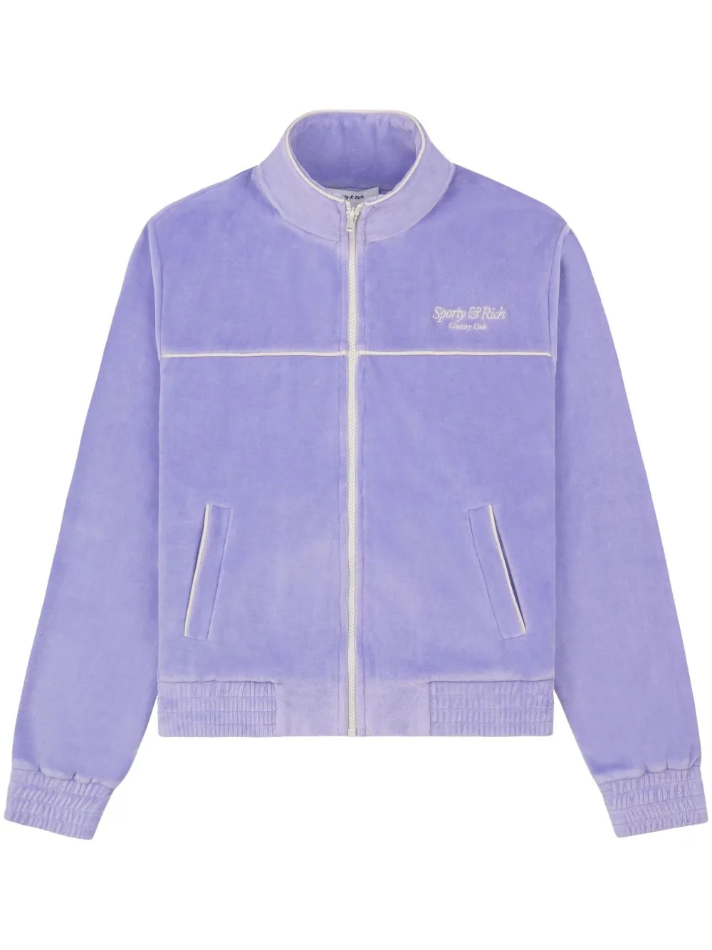 Script Cotton Velour Track Jacket