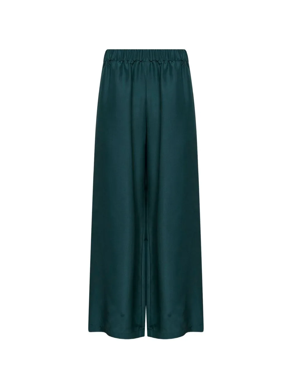Elasticated Wide-Leg Silk Trousers