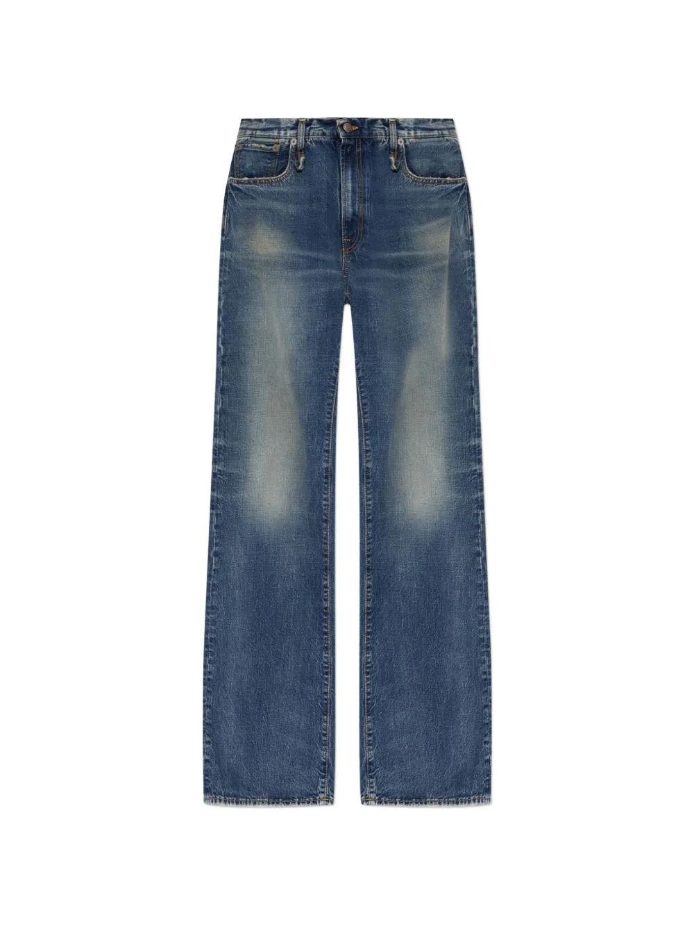 Faded Wide-Leg Jeans