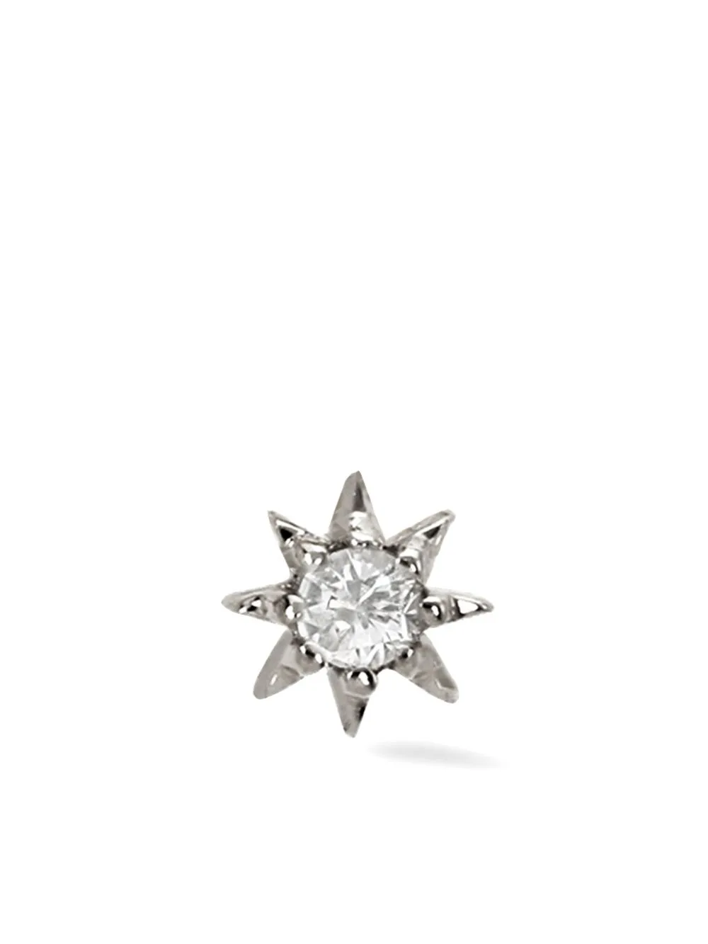 14kt White Gold Interstellar Starburst Diamond Earring