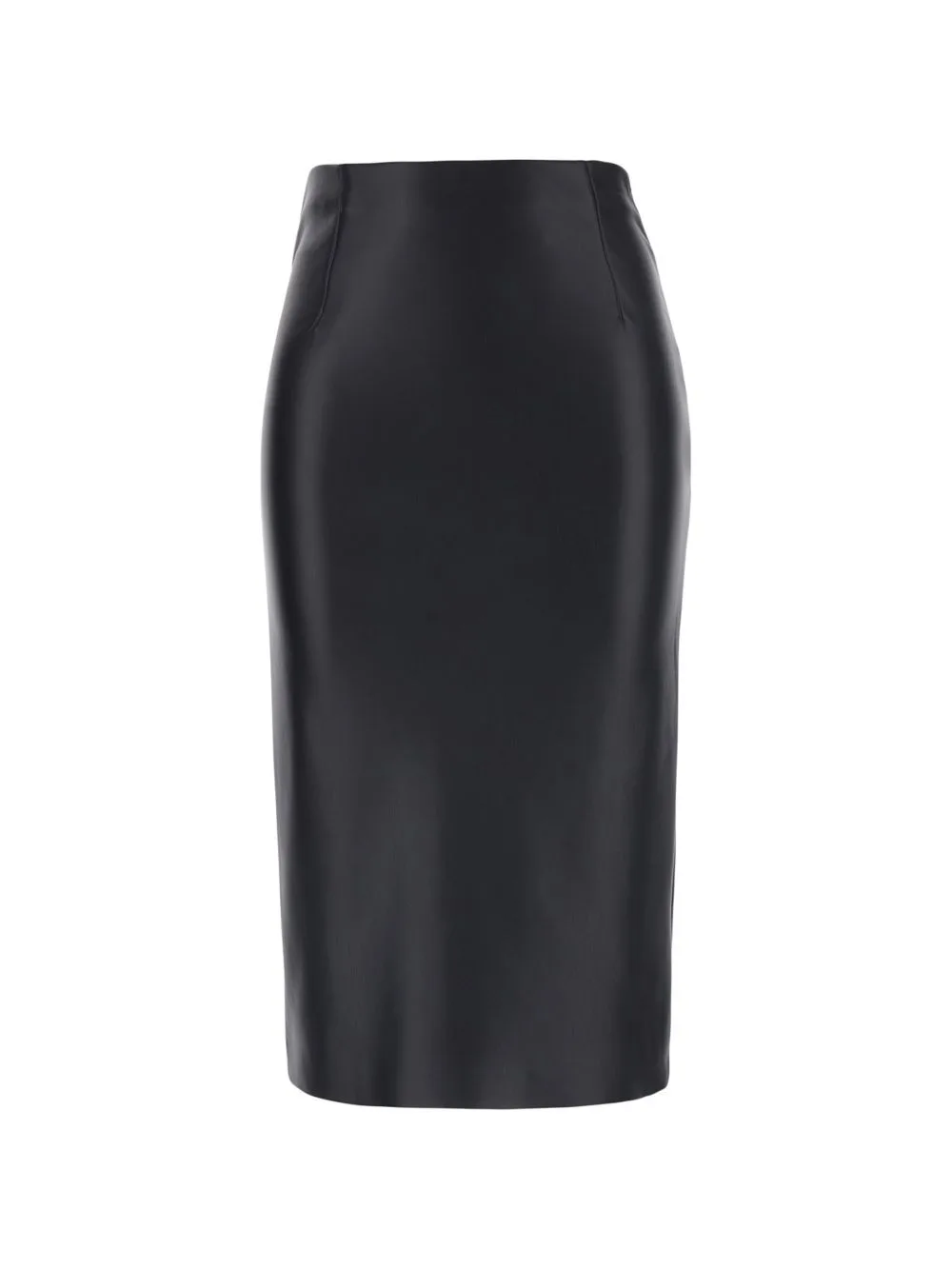 Concealed-Fastening Rear-Slit Midi Skirt