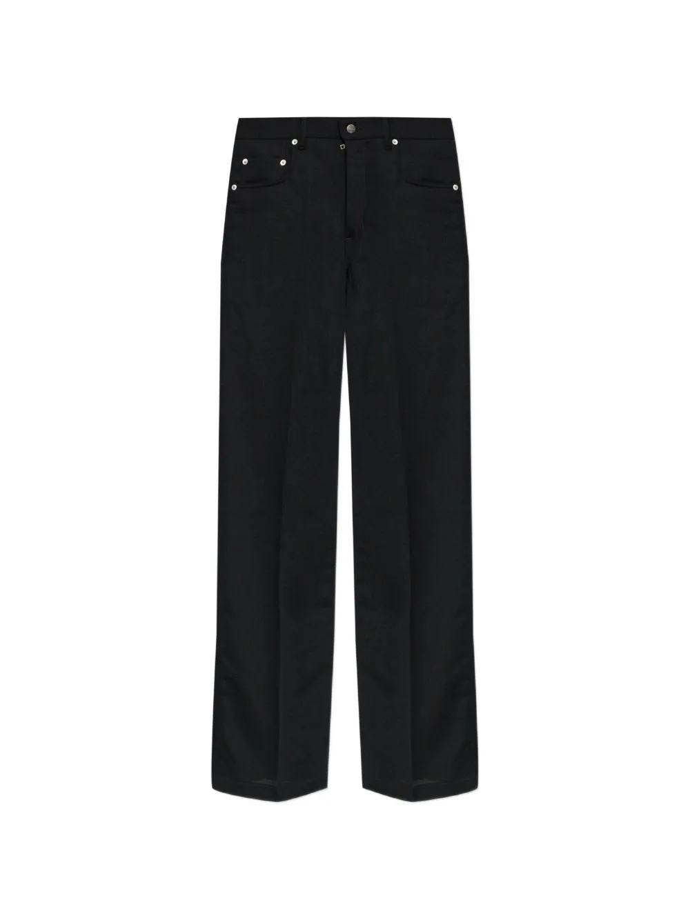 Pressed-Crease Wide-Leg Wool Trousers