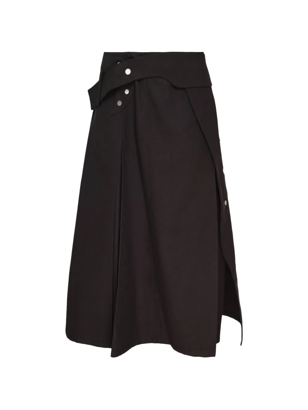 Press-Stud Midi Skirt