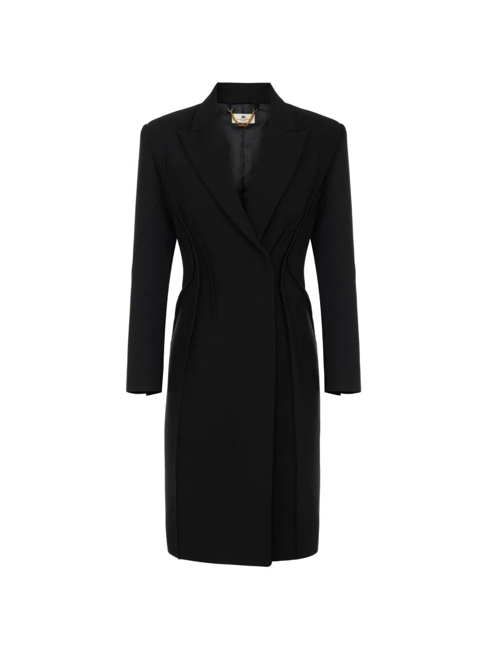 Coat in Double-Layer Crêpe Fabric