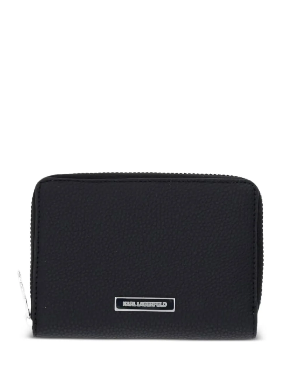 Logo-Plaque Pebbled-Effect Wallet