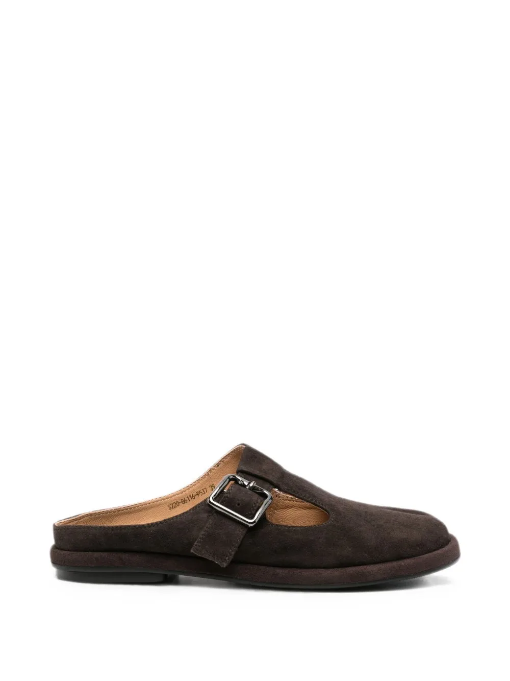 Buckle-Fastening Suede Slippers