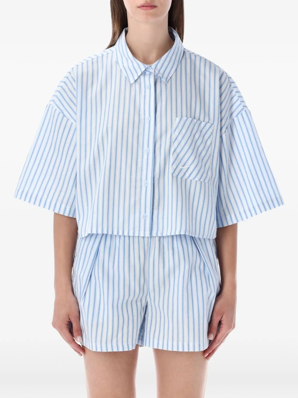 Chill Poplin Striped Cropped Shirt
