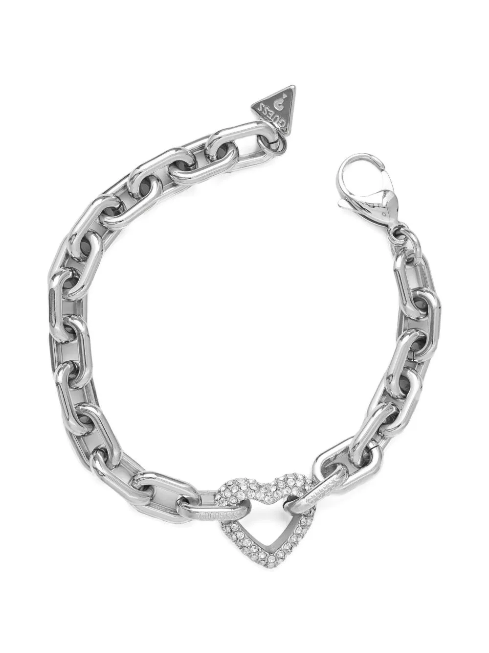 Beloved Crystal-Embellished Heart-Pendant Bracelet