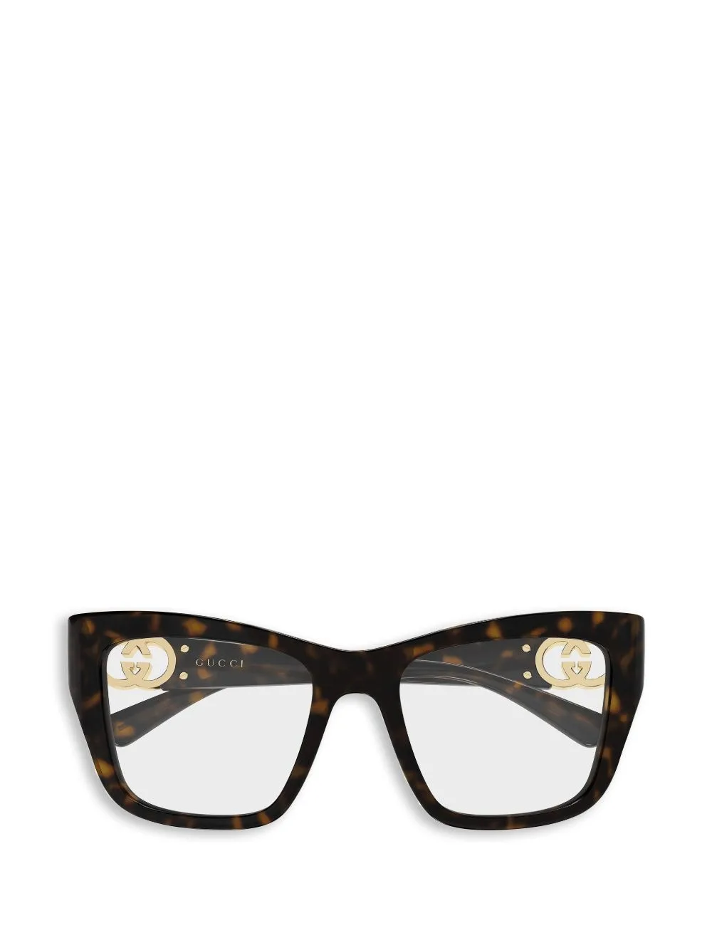 Interlocking G Tortoiseshell-Effect Glasses by Gucci Eyewear