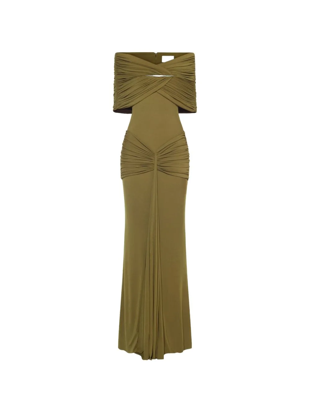 Off-Shoulder Draped Maxi Dress