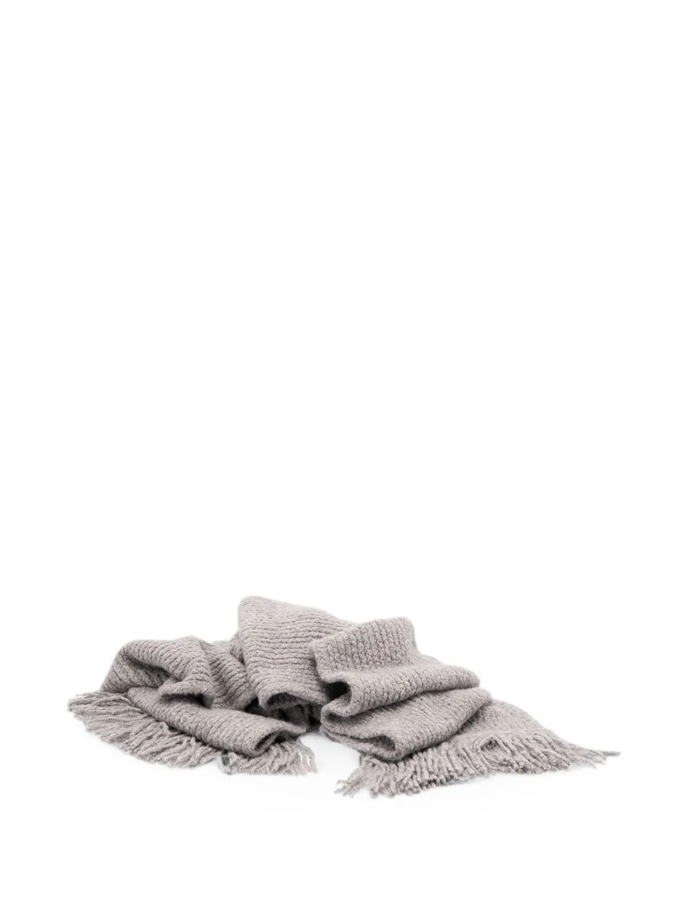Fringed Chunky-Knit Scarf
