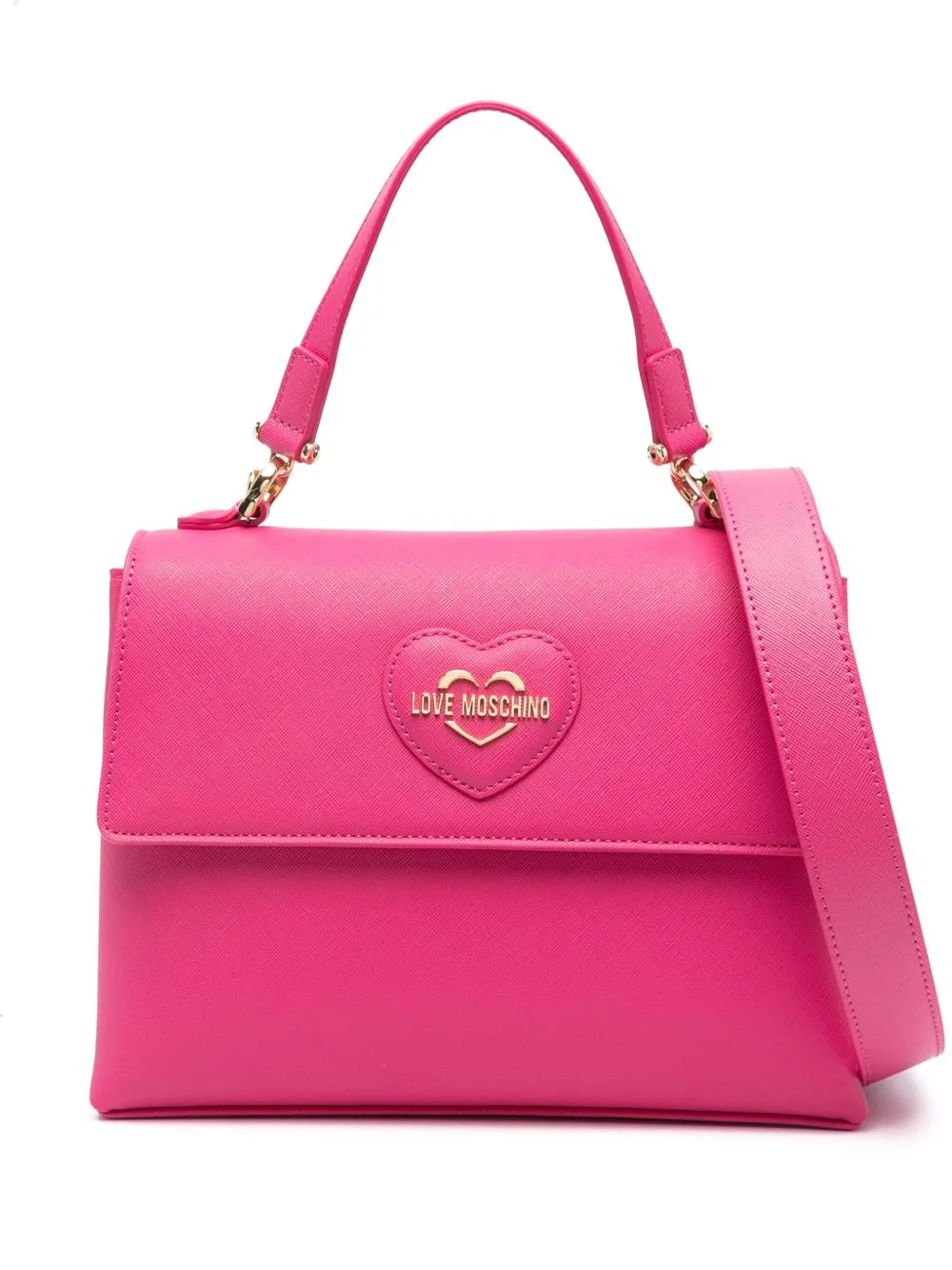 Heart-Patch Logo-Lettering Tote Bag