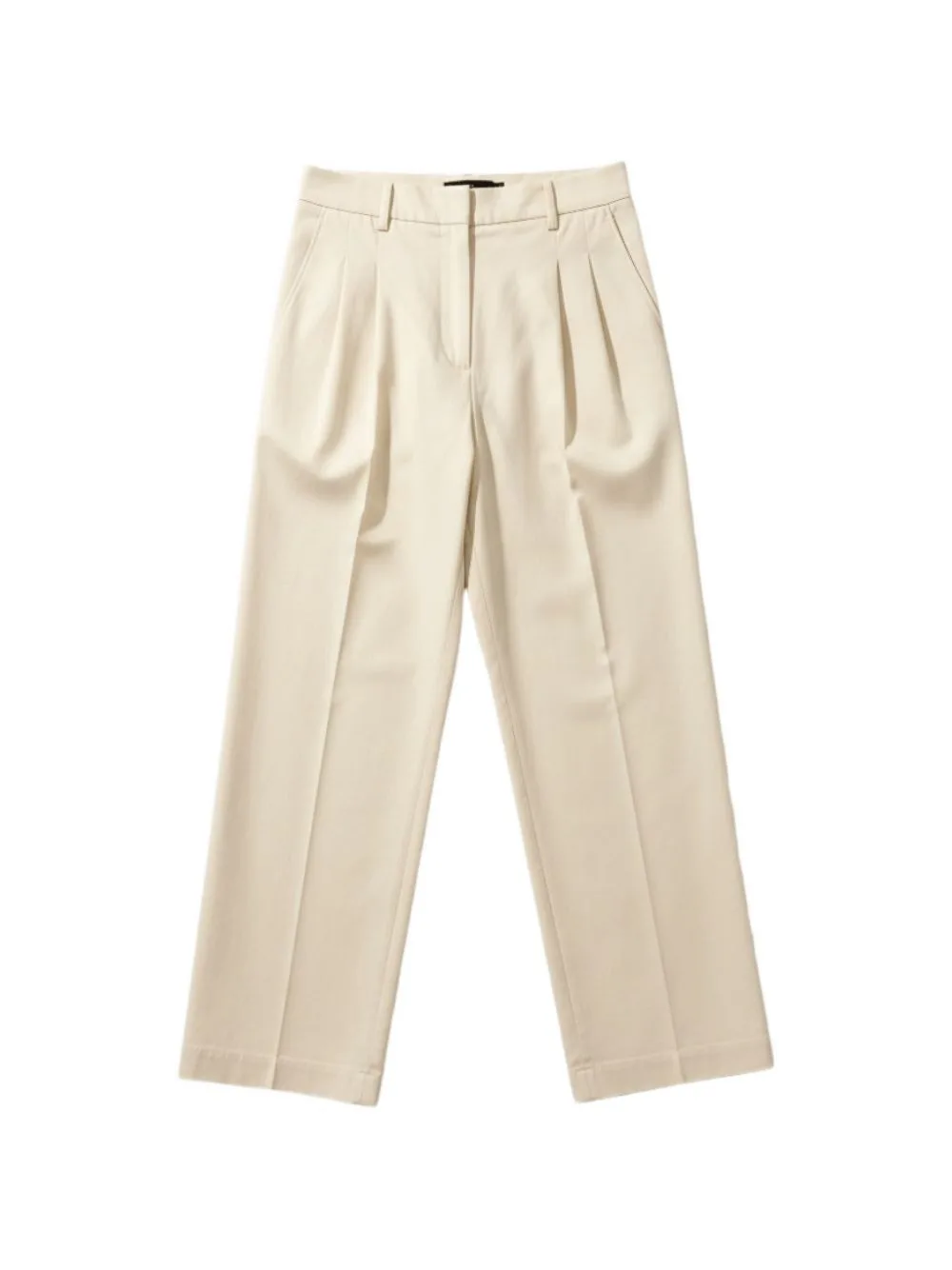 Pleated-Detail Straight-Leg Trousers