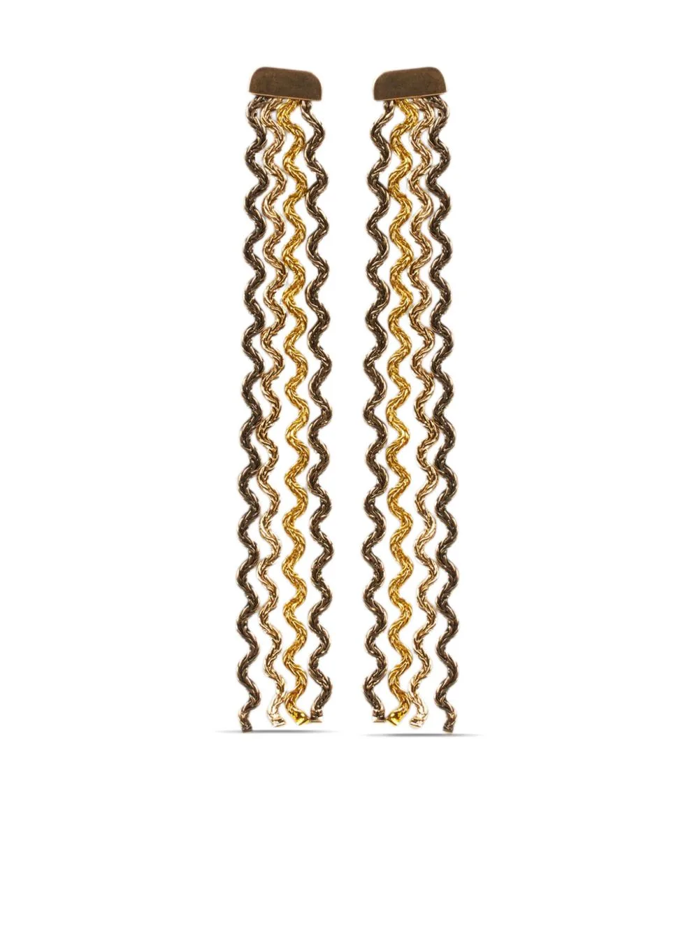 Geometric-Print Drop Earrings