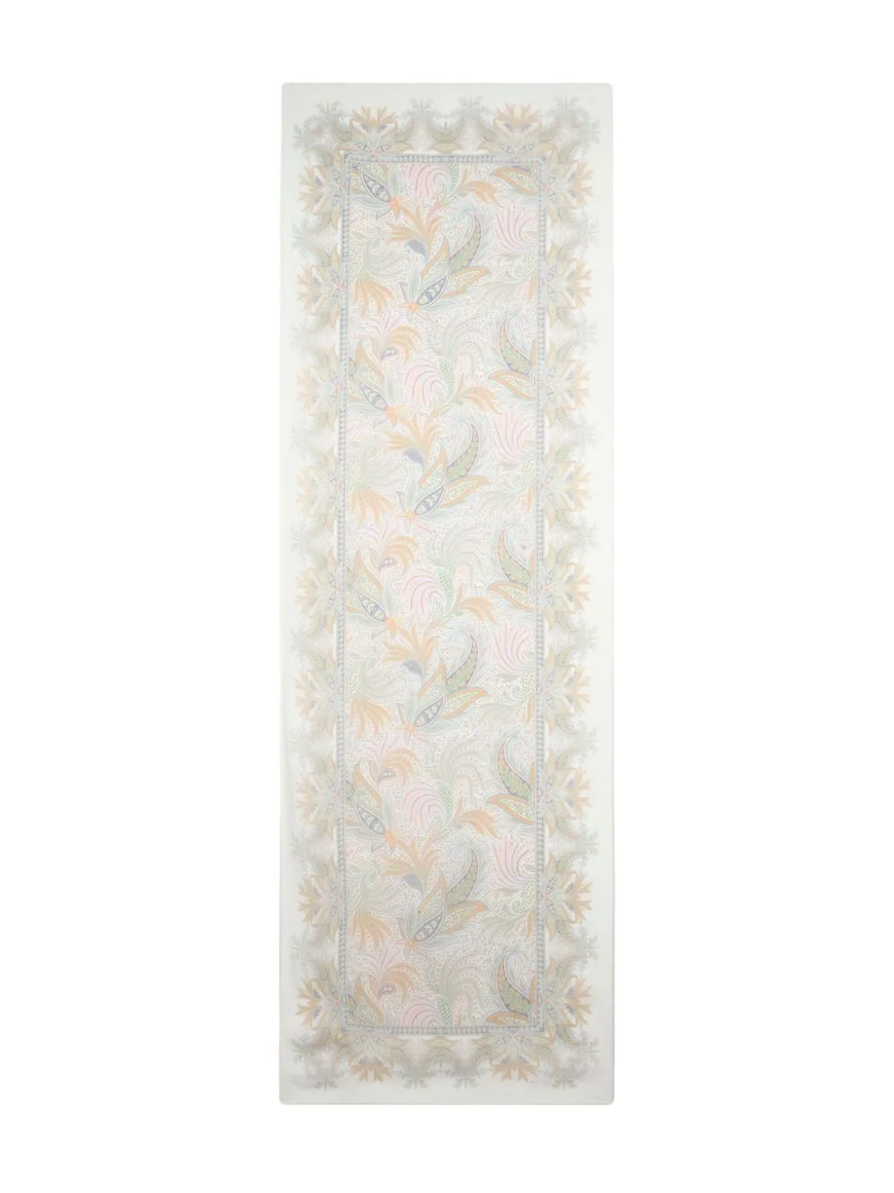 Foliage-Pattern Silk Scarf