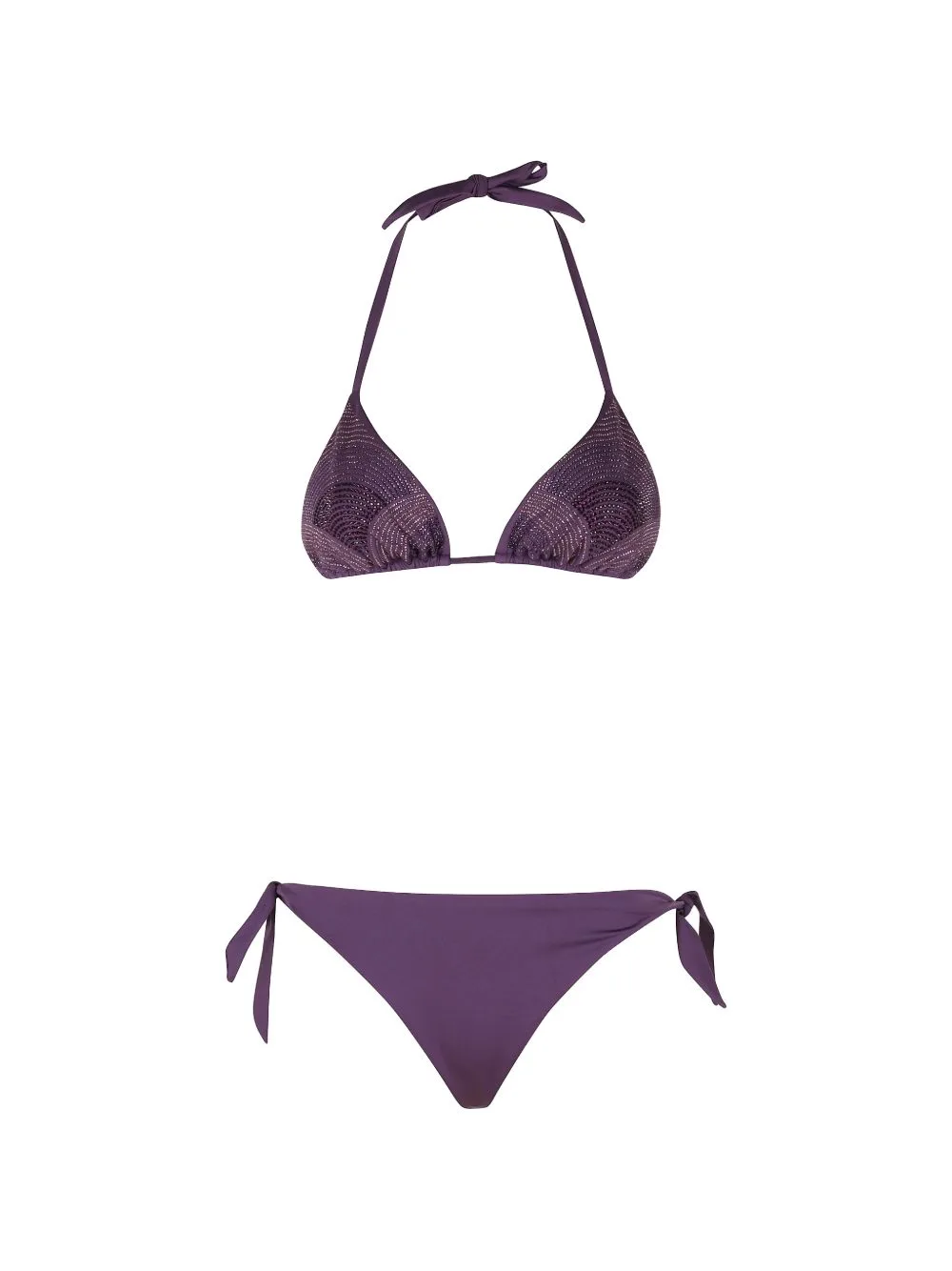 Rhinestone-Embellished Triangle Bikini