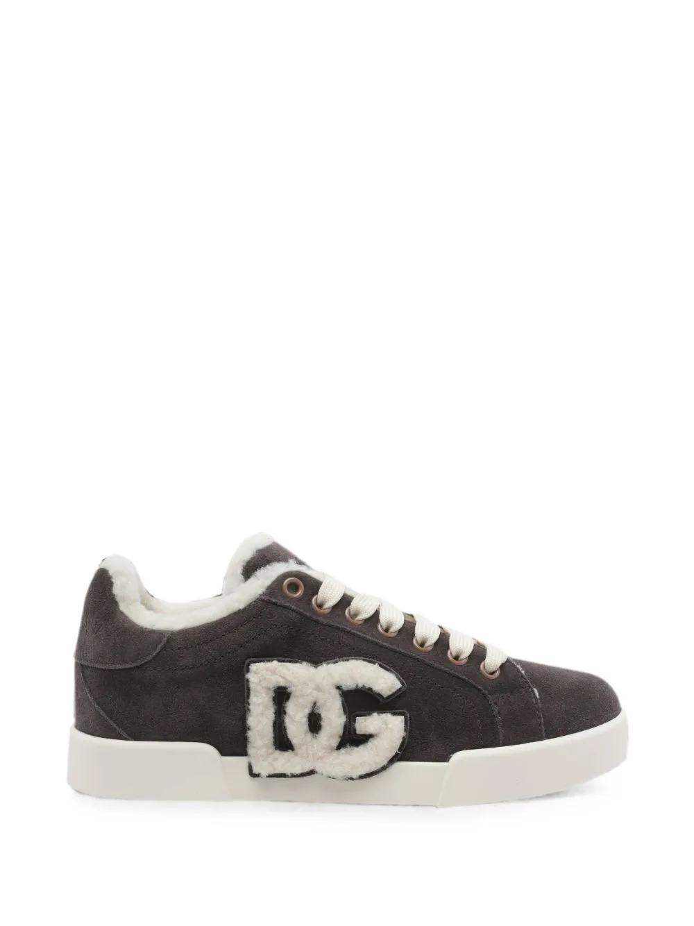 DG Logo Shearling-Trim Sneakers