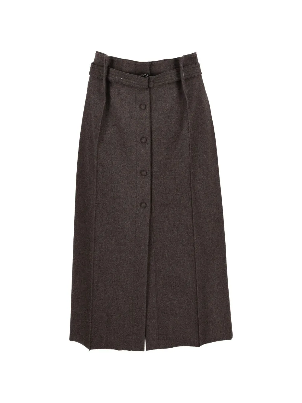 Logo Belted Midi Skirt