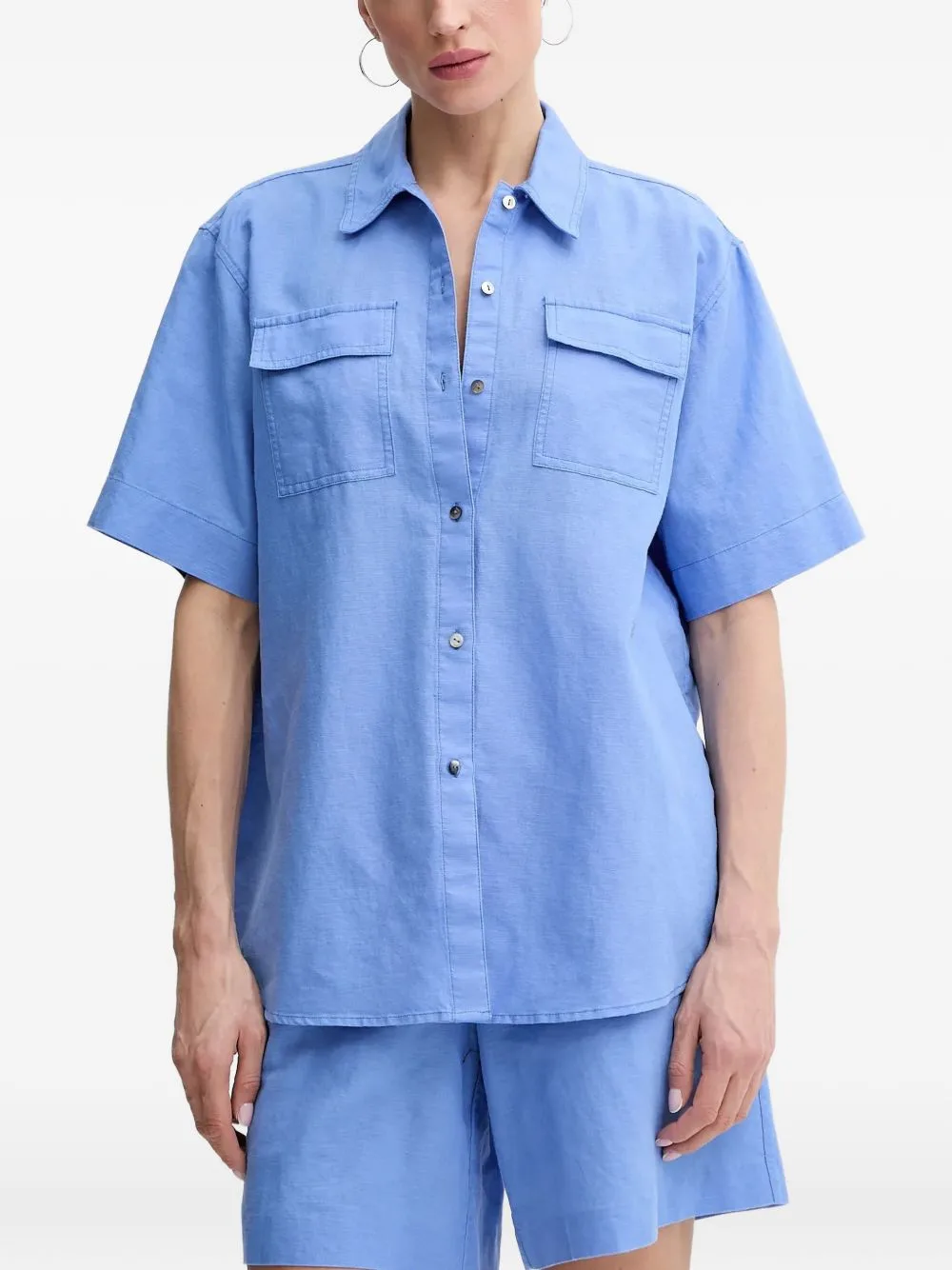 Flap-Pocket Short-Sleeved Shirt