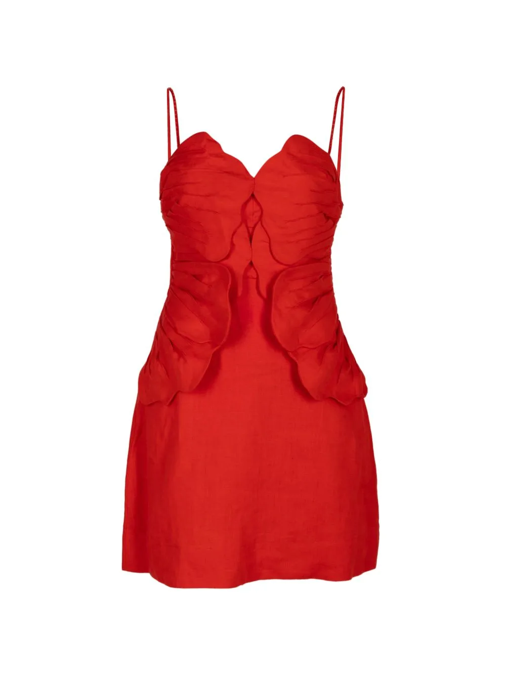 Flower-Appliqué Mini Dress