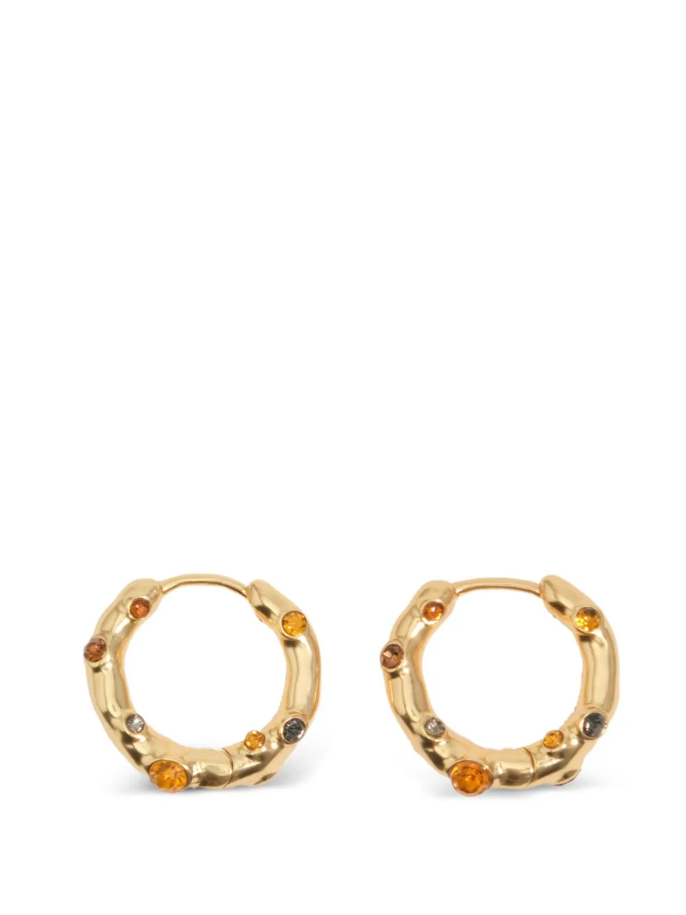 Crystal-Embellished Hoop Earrings