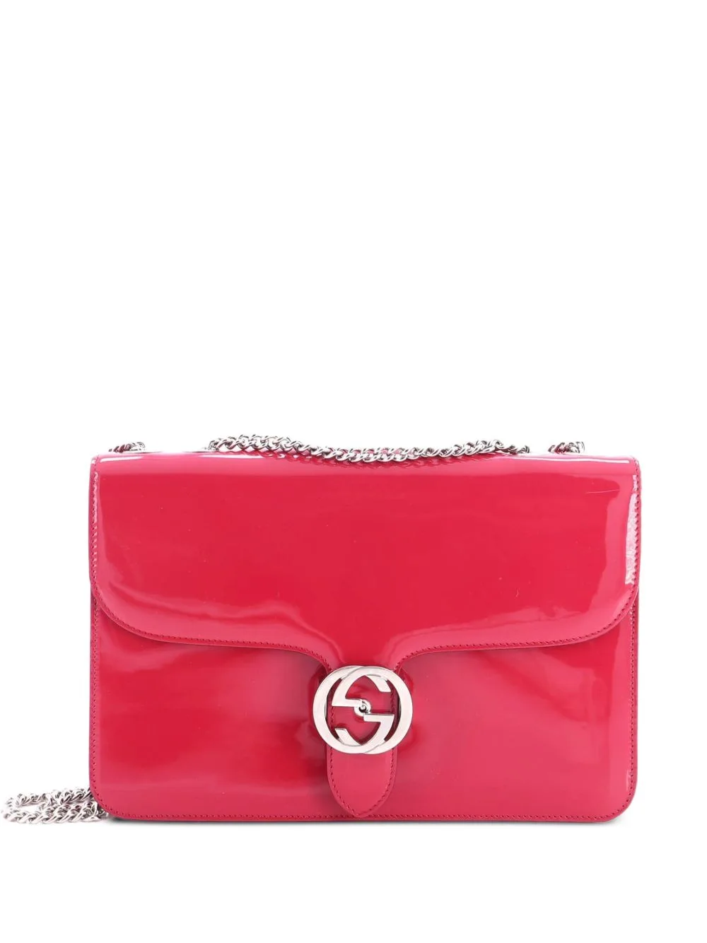 Interlocking Patent Medium Shoulder Bag