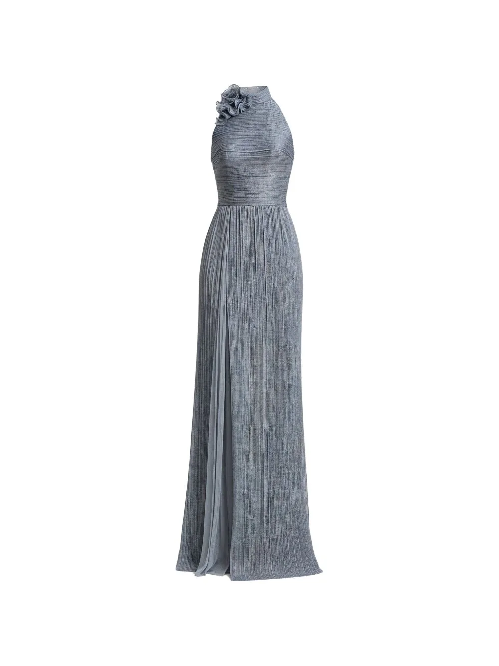 Floral-Appliqué Gown