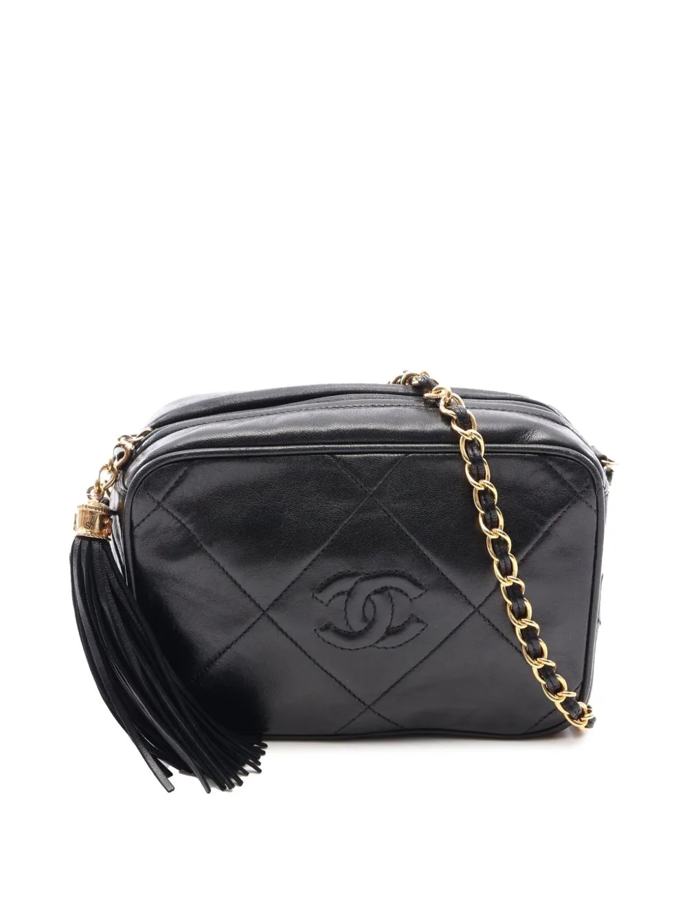 1986-1988 CC Quilted Lambskin Tassel Camera Bag Crossbody Bag