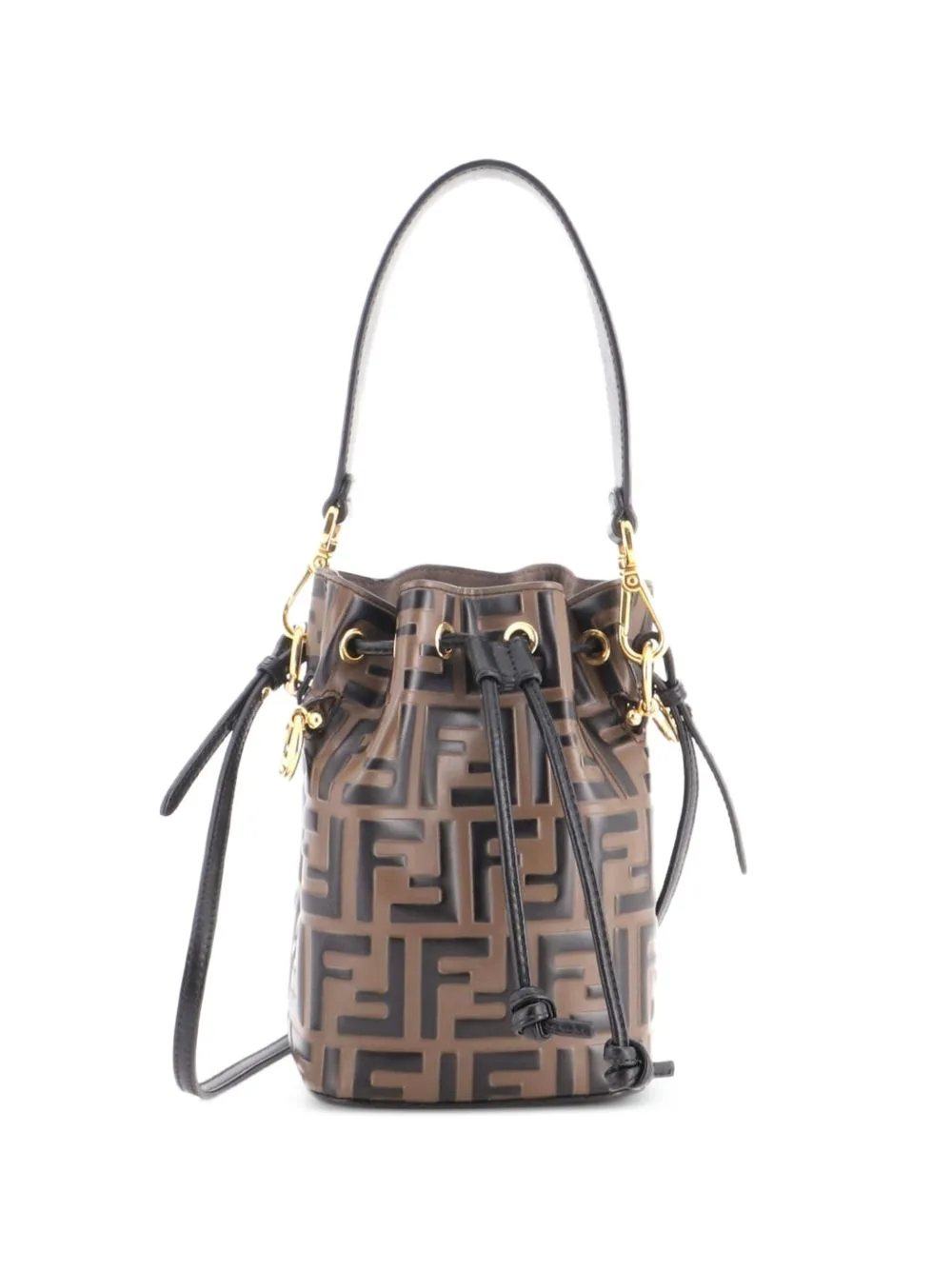 Mon Tresor Zucca Embossed Leather Mini Bucket Bag