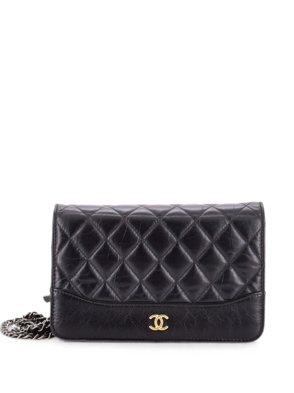 Gabrielle Wallet on Chain Quilted Aged Calfskin Crossbody Bag