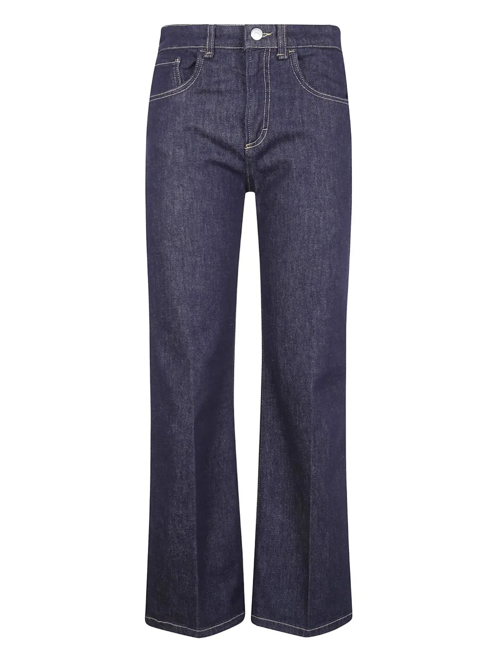 Buttoned Straight-Leg Jeans