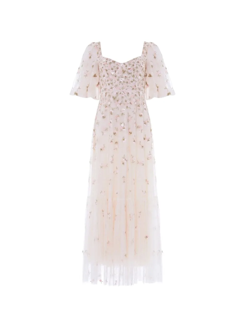 Meadow Ditsy Embroidered Gown Dress