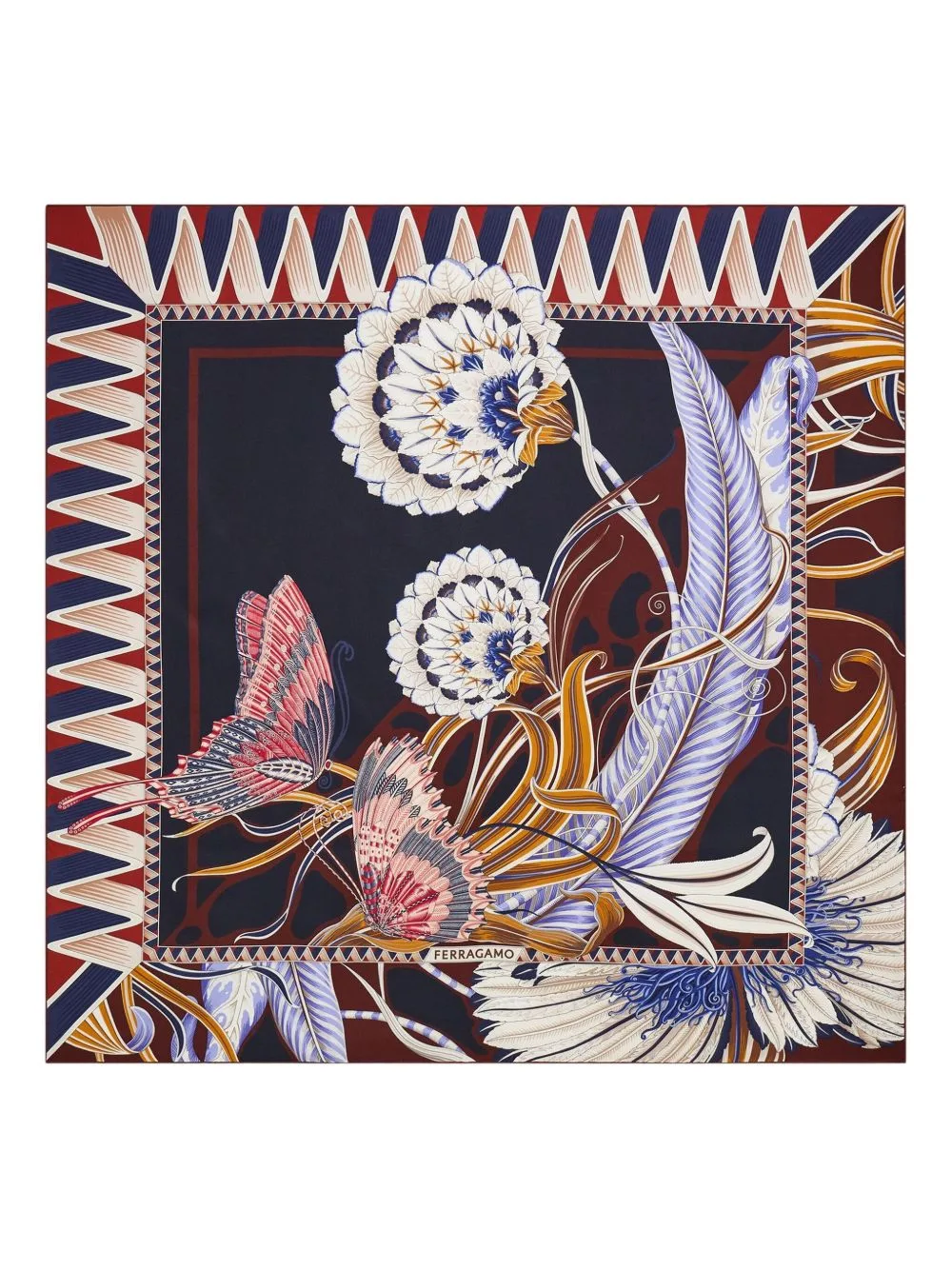 Butterfly-Print Silk Scarf