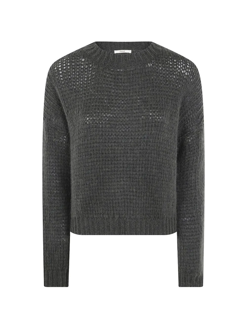 Open-Knit Round-Neck Sweater