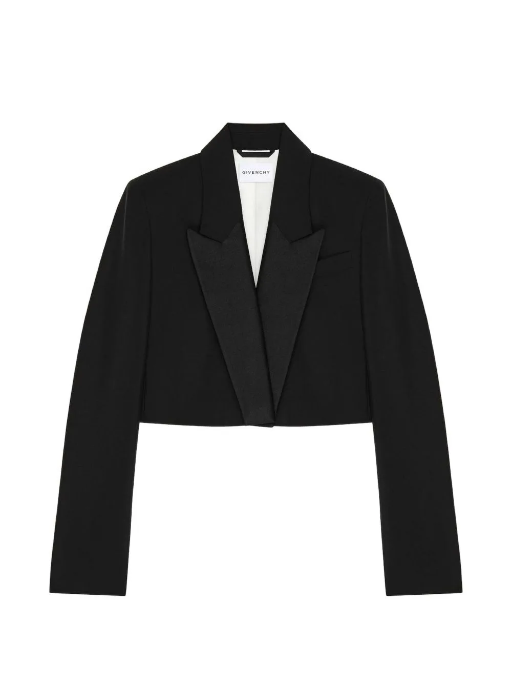Peak-Lapel Cropped Jacket