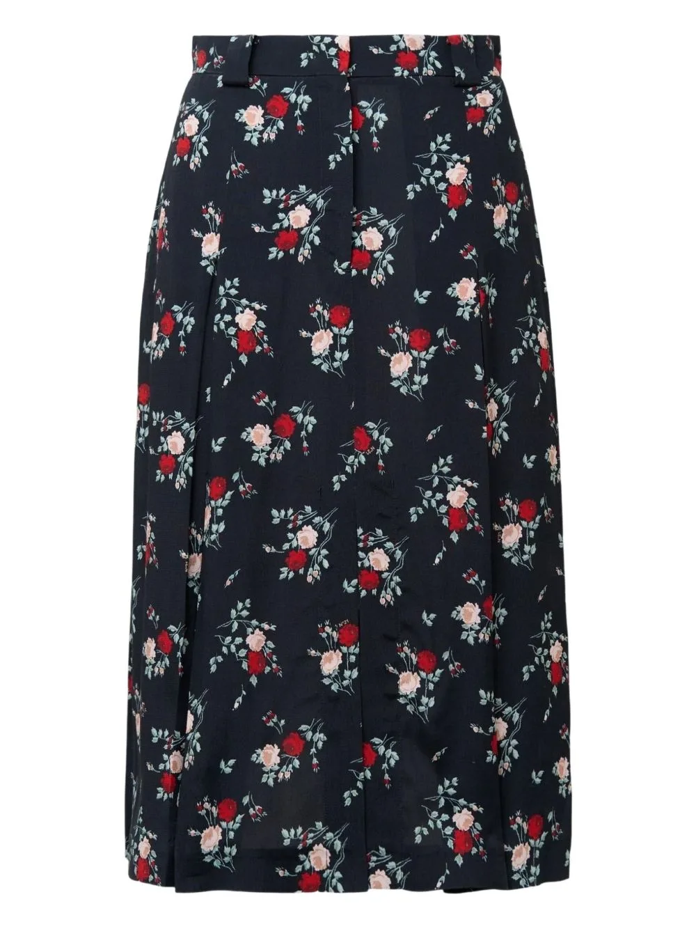 Floral-Print Pleated Skirt