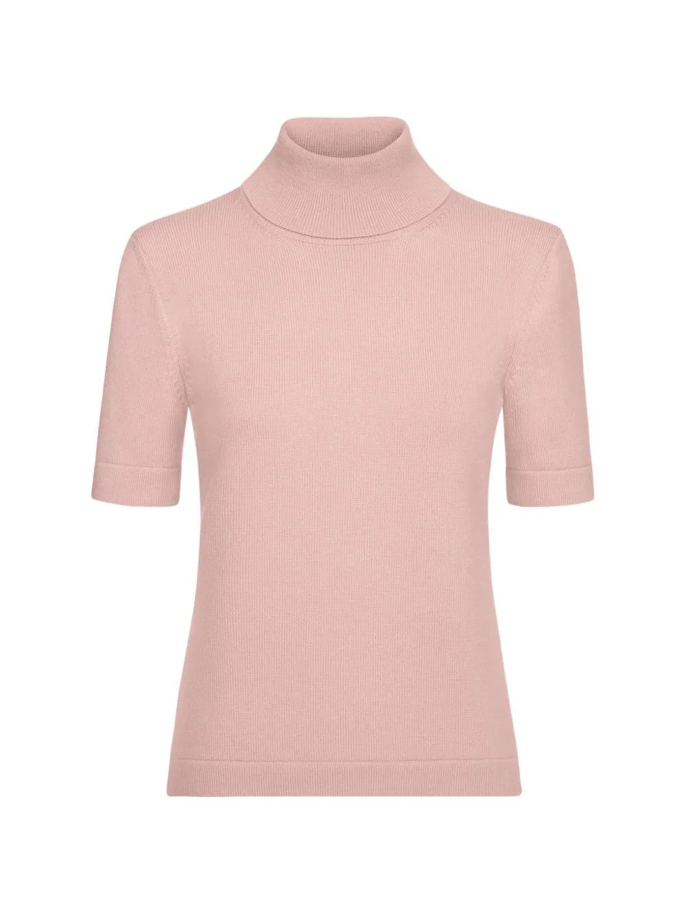 Short-Sleeved Knitted Turtleneck T-Shirt
