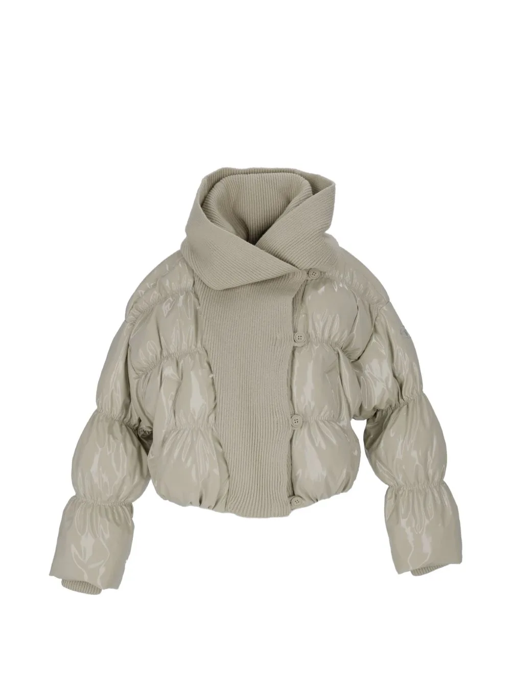 Ribbed-Knit Quilted Jacket