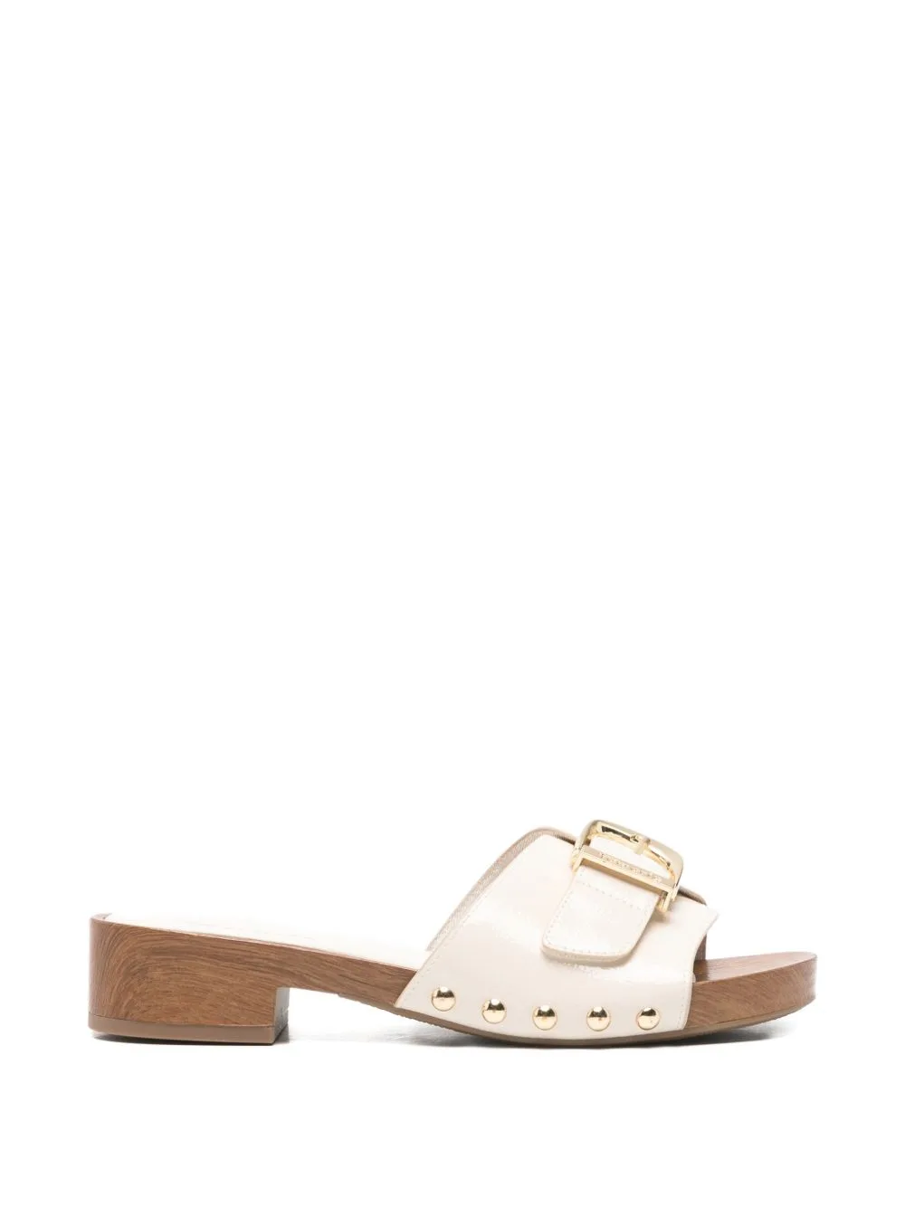 Buckle-Fastening Studded Sandals