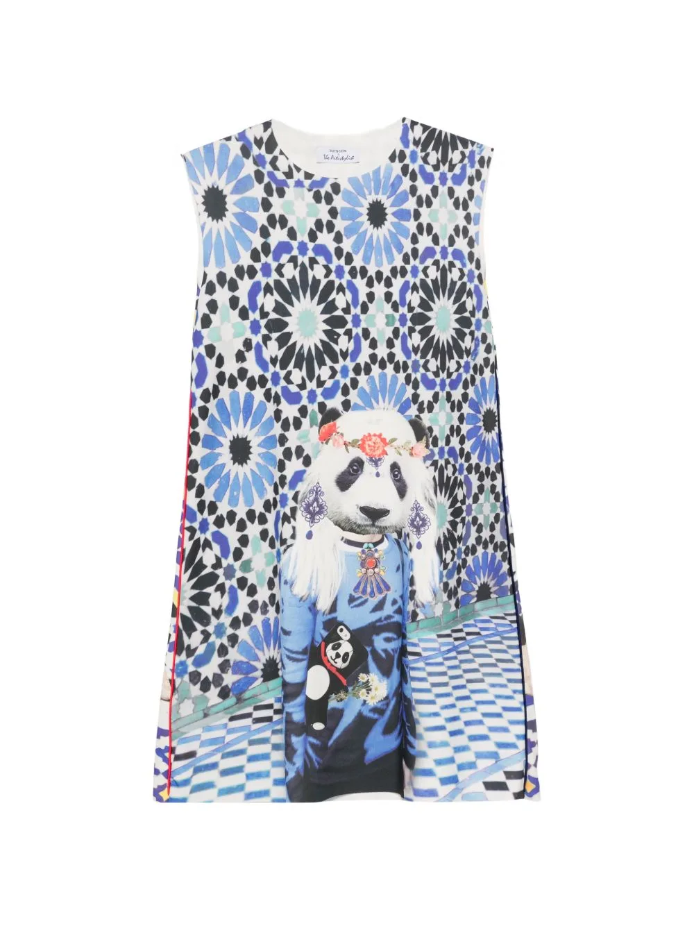 Graphic-Print Sleeveless Mini Dress