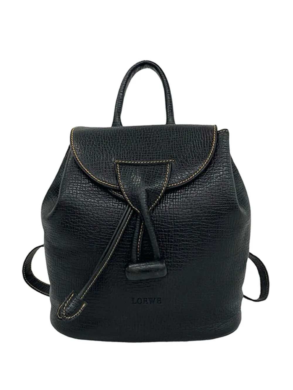 2000-2026 Textured Leather Toggle Flap Backpack