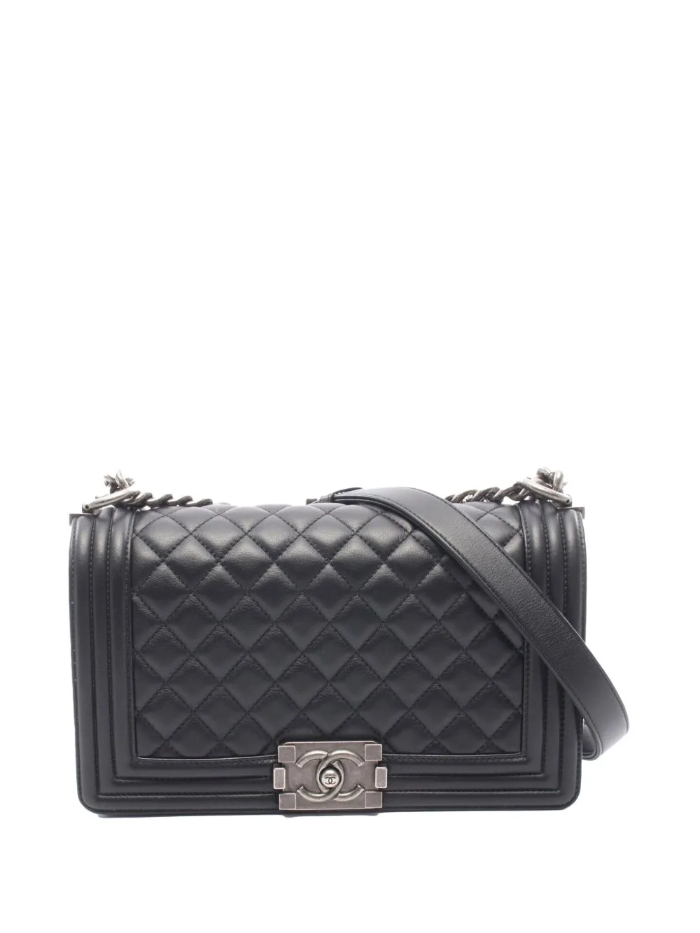 2019 Old Medium Quilted Lambskin Boy Flap Crossbody Bag