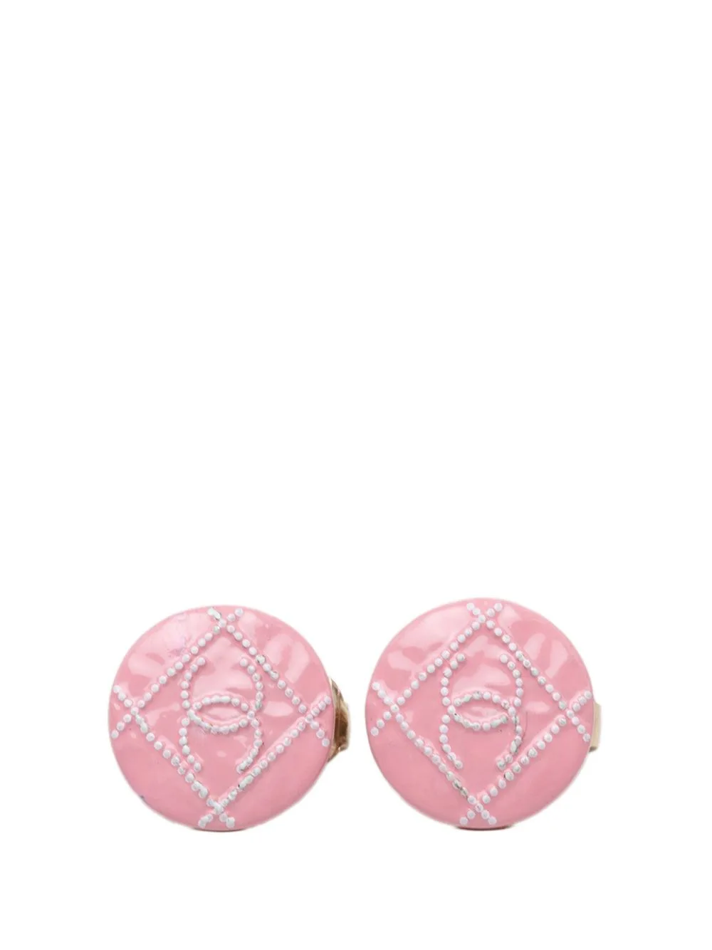 2019 CC Gold Plated Enamel Clip on Earrings