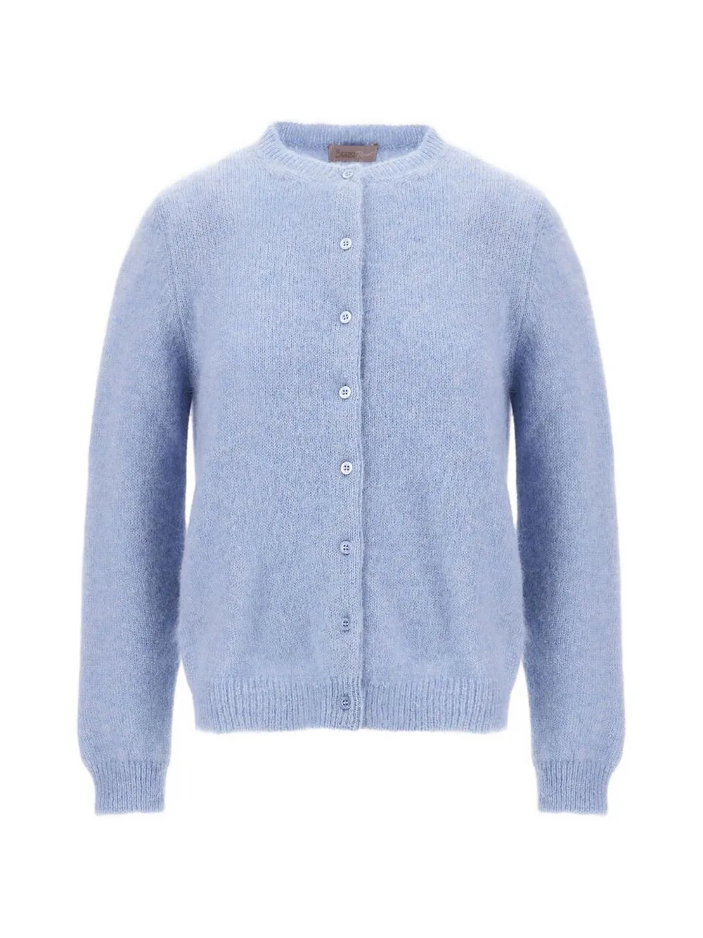 Stocking-Stitch Crew-Neck Cardigan