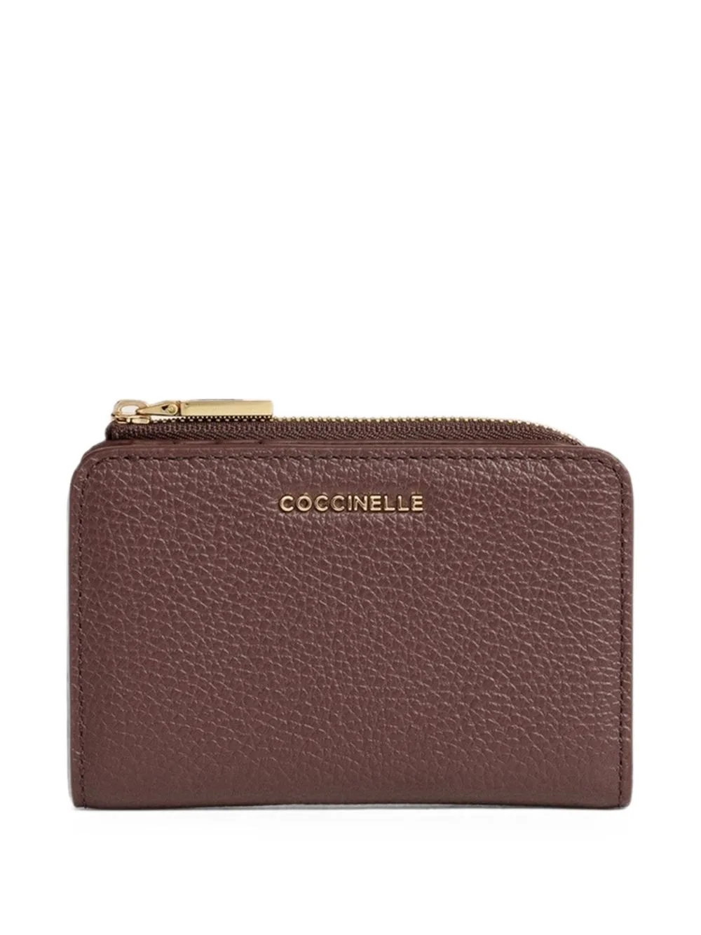 Small Metallic Grained Leather Wallet