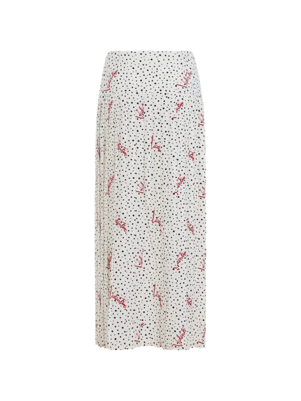 Polka-Dot Logo-Print Maxi Skirt