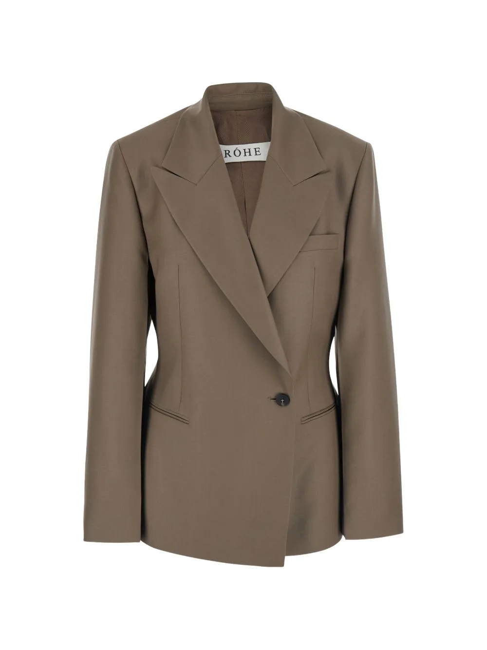 Peak-Lapel Single-Breasted Blazer